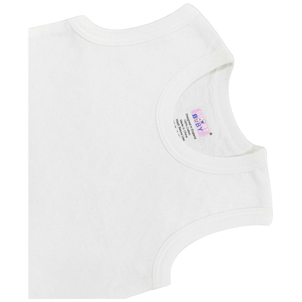 Smart Baby - Boy Sleeveless Bodysuit - White