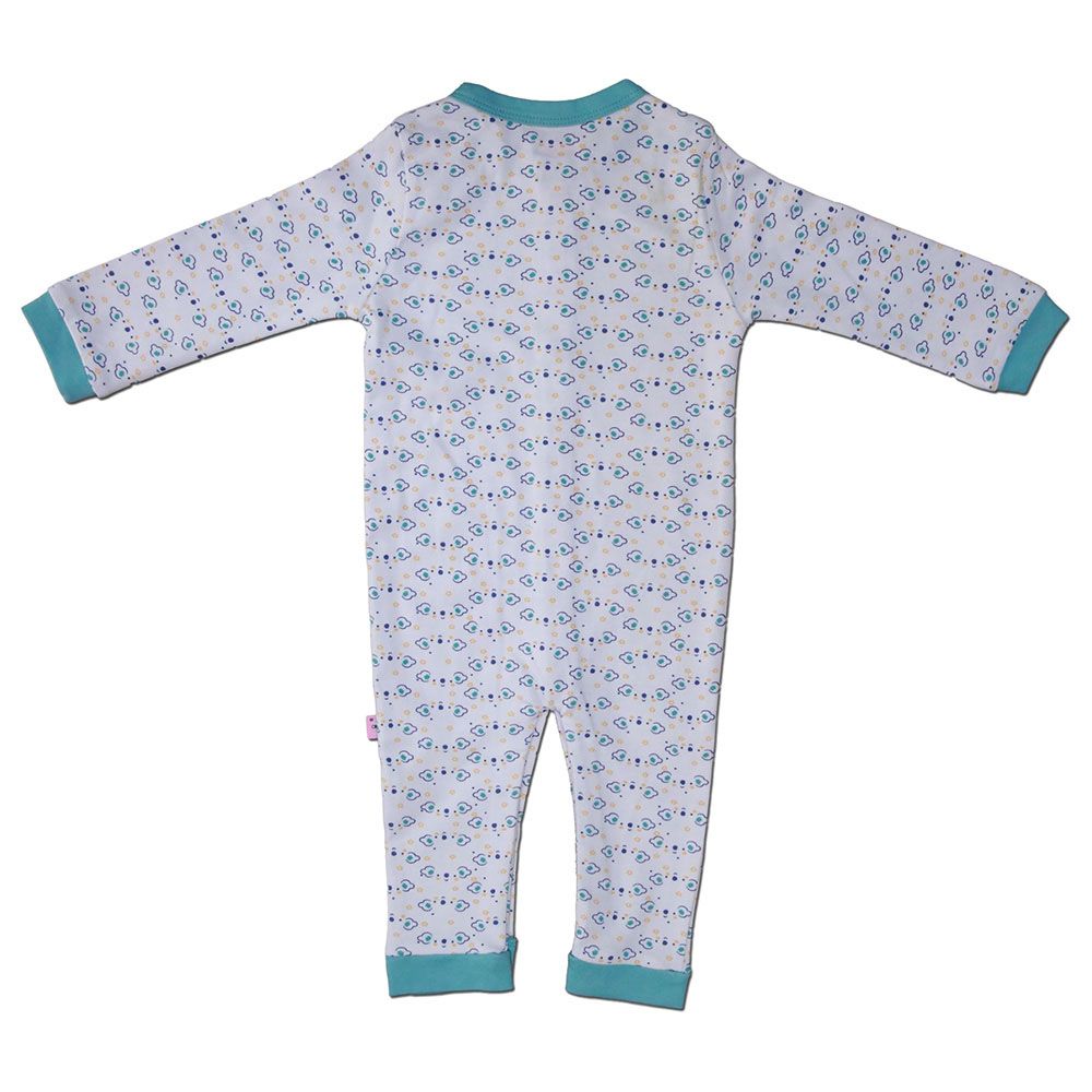 Smart Baby - Baby Boy Open Feet Sleepsuit - White