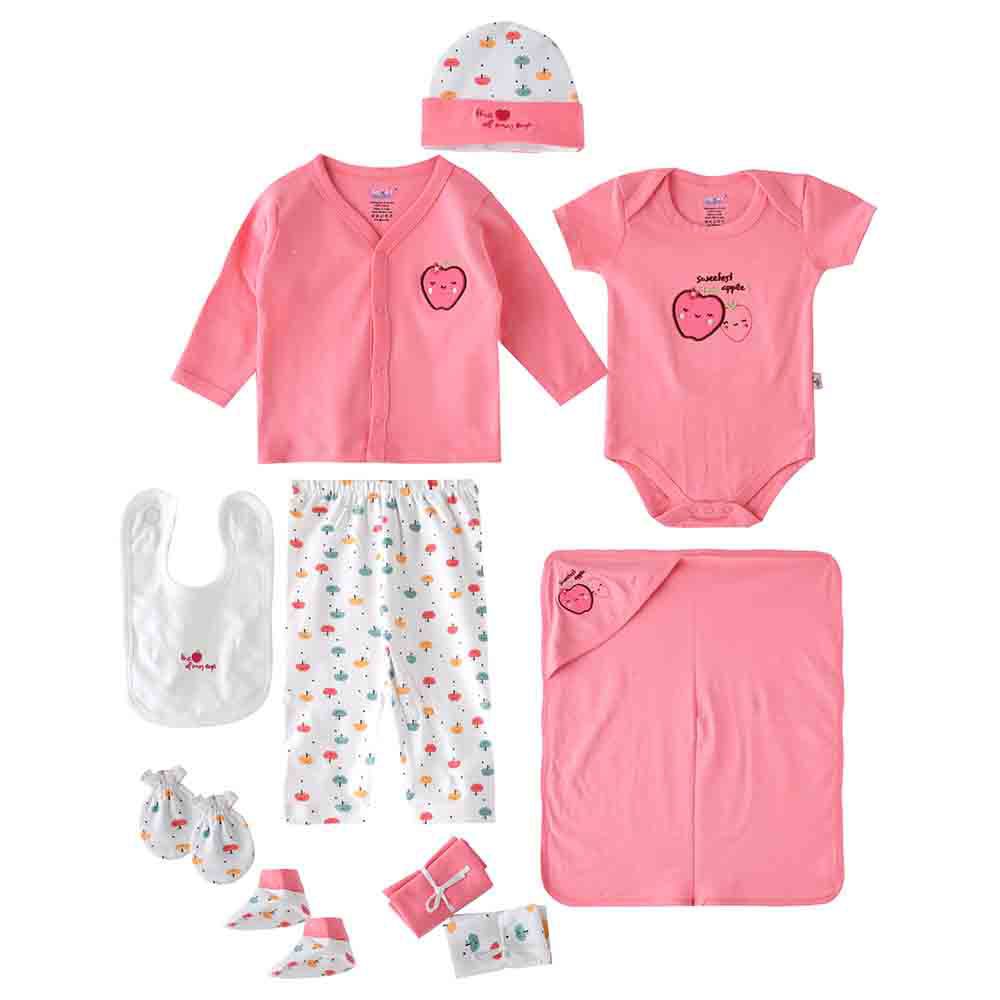 Smart Baby - 10pc-Set - Baby Girl Matching Gift Set - Pink