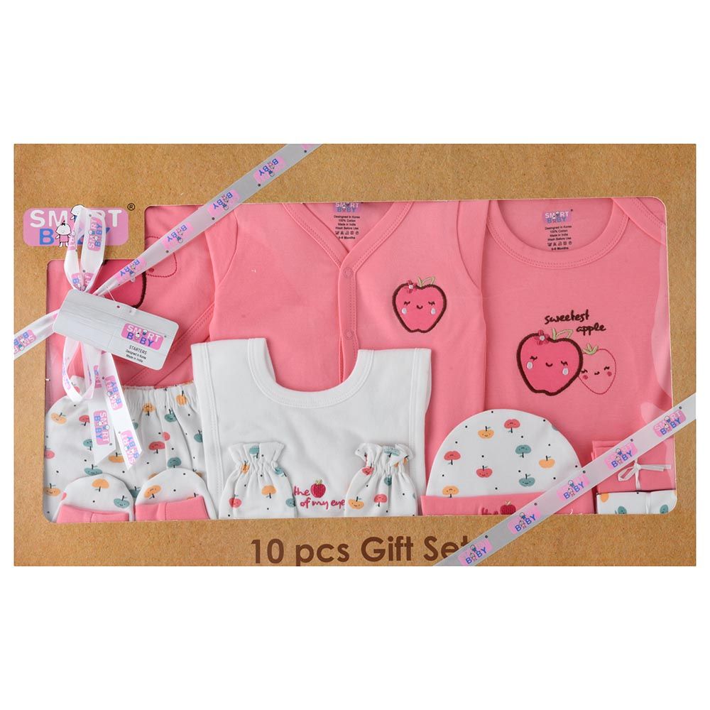 Smart Baby - 10pc-Set - Baby Girl Matching Gift Set - Pink