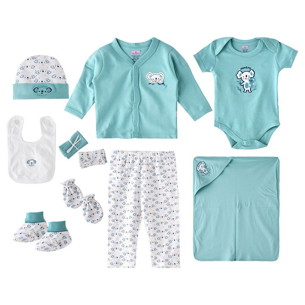 Smart Baby - 10pc-Set - Baby Boy Matching Gift Set - Blue