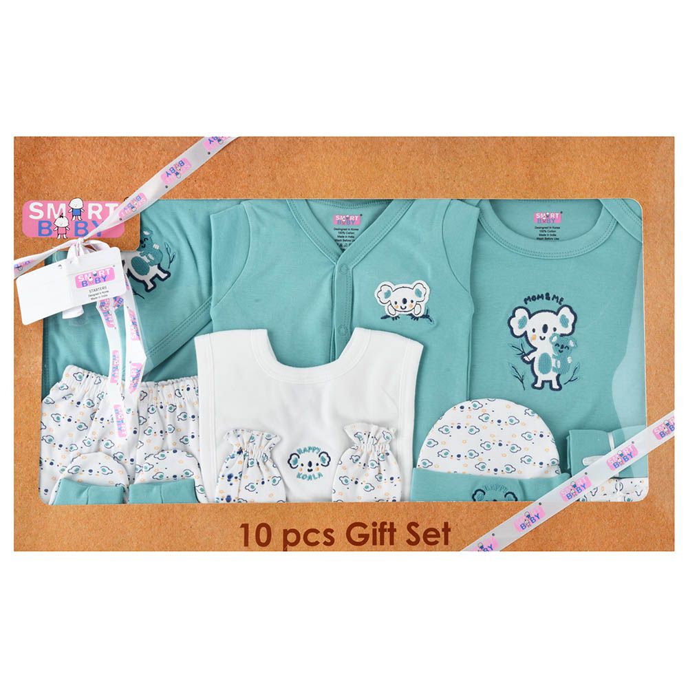 Smart Baby - 10pc-Set - Baby Boy Matching Gift Set - Blue