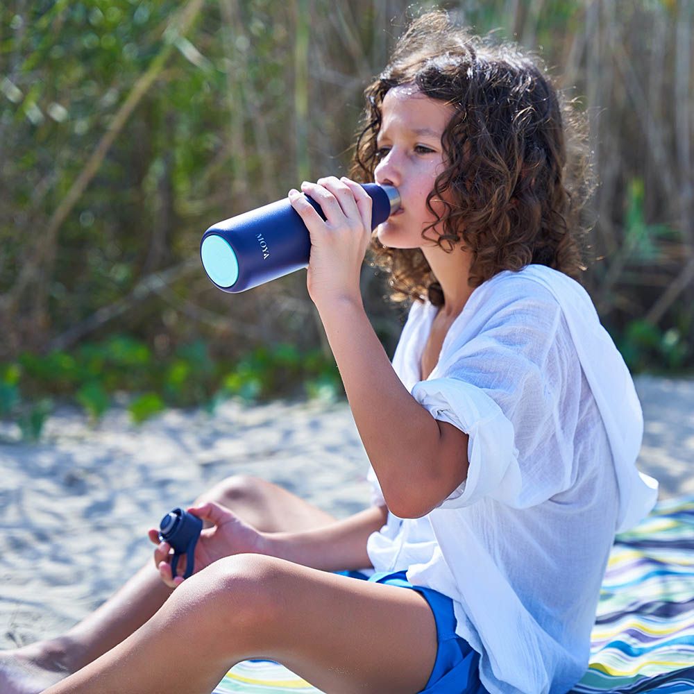 Moya - Blue Lagoon Stainless Steel Water Bottle - 460ml - Navy