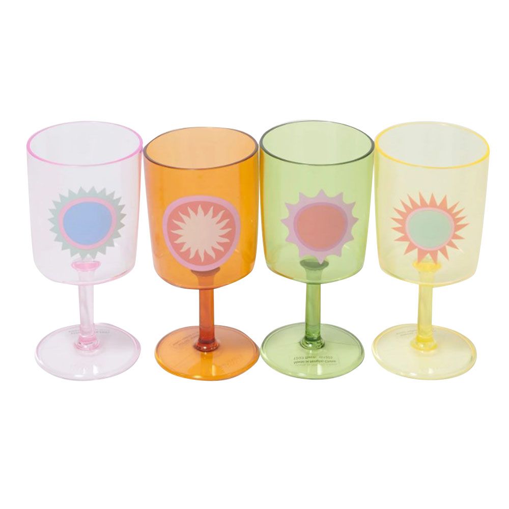 Sunnylife - Poolside Wine Glass - Rio Sun - Pack of 4