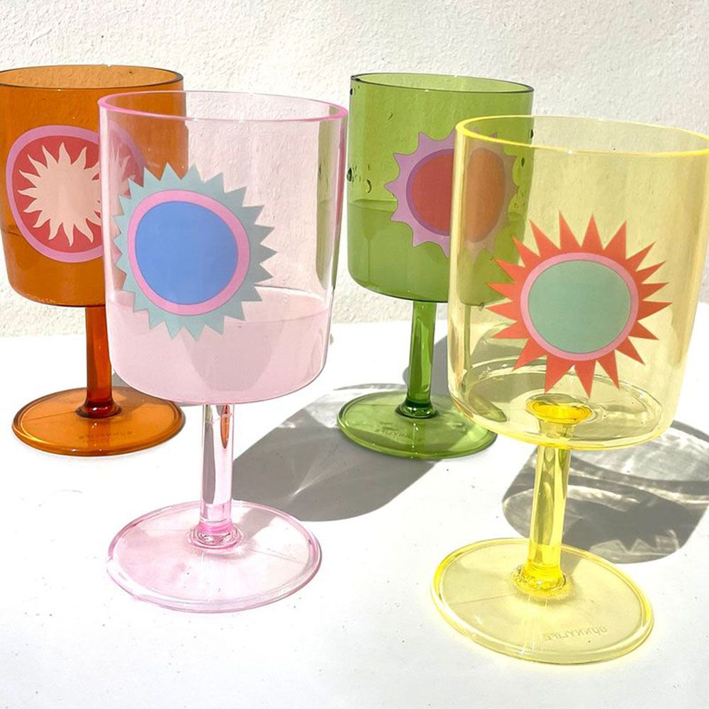 Sunnylife - Poolside Wine Glass - Rio Sun - Pack of 4