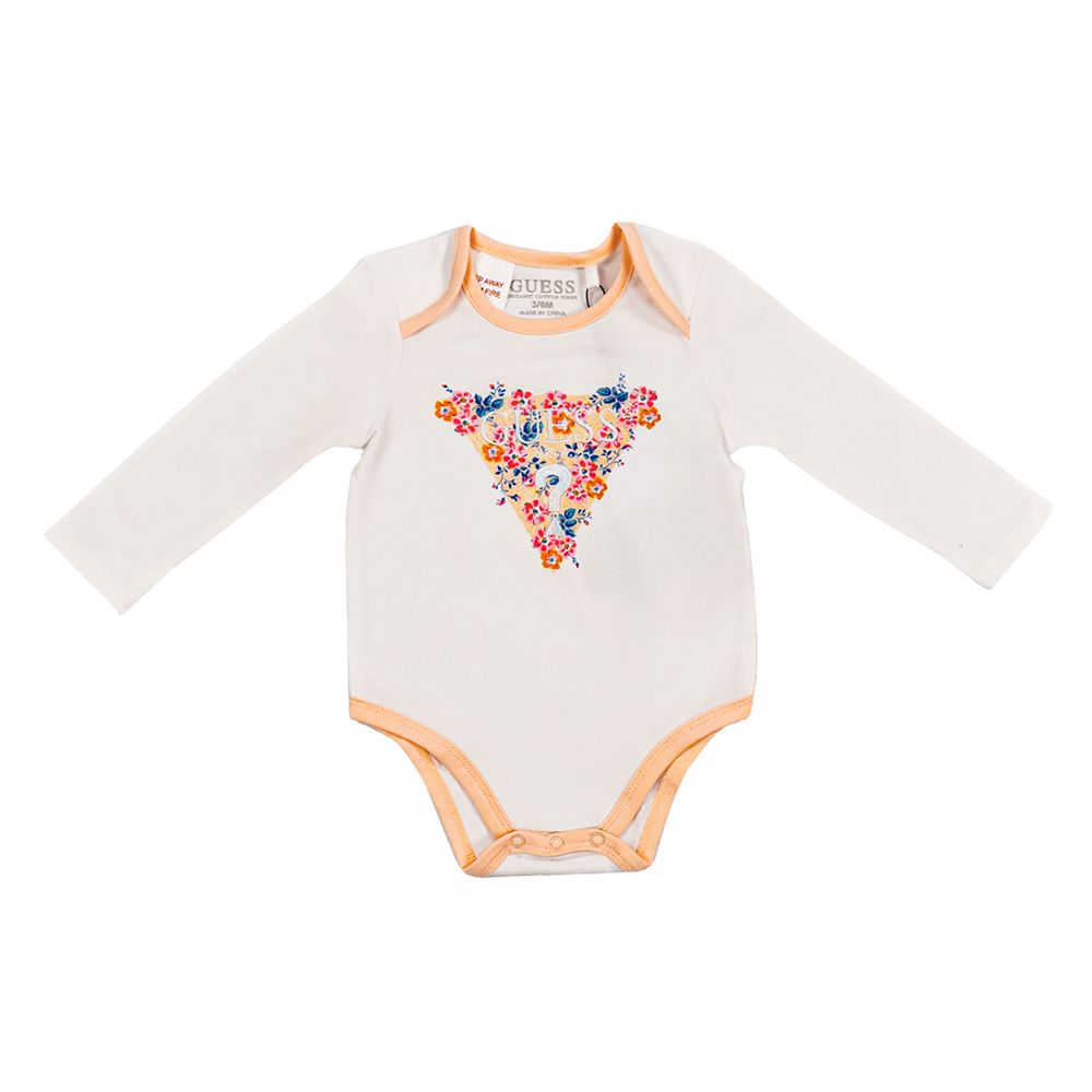 Guess - 3pc-Set - Hooded Vest, Bodysuit & Pants - White/Peach