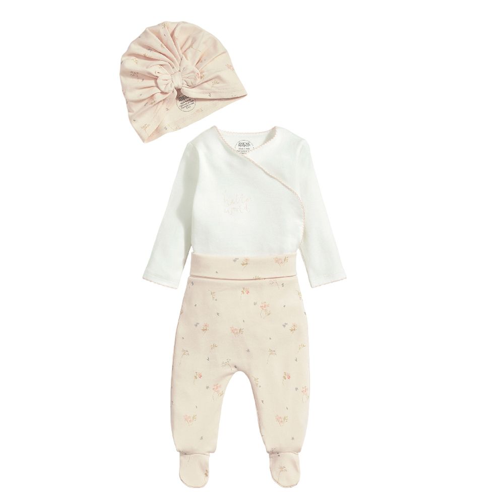 Mamas & Papas - 3pc-Set - My First Floral Outfit