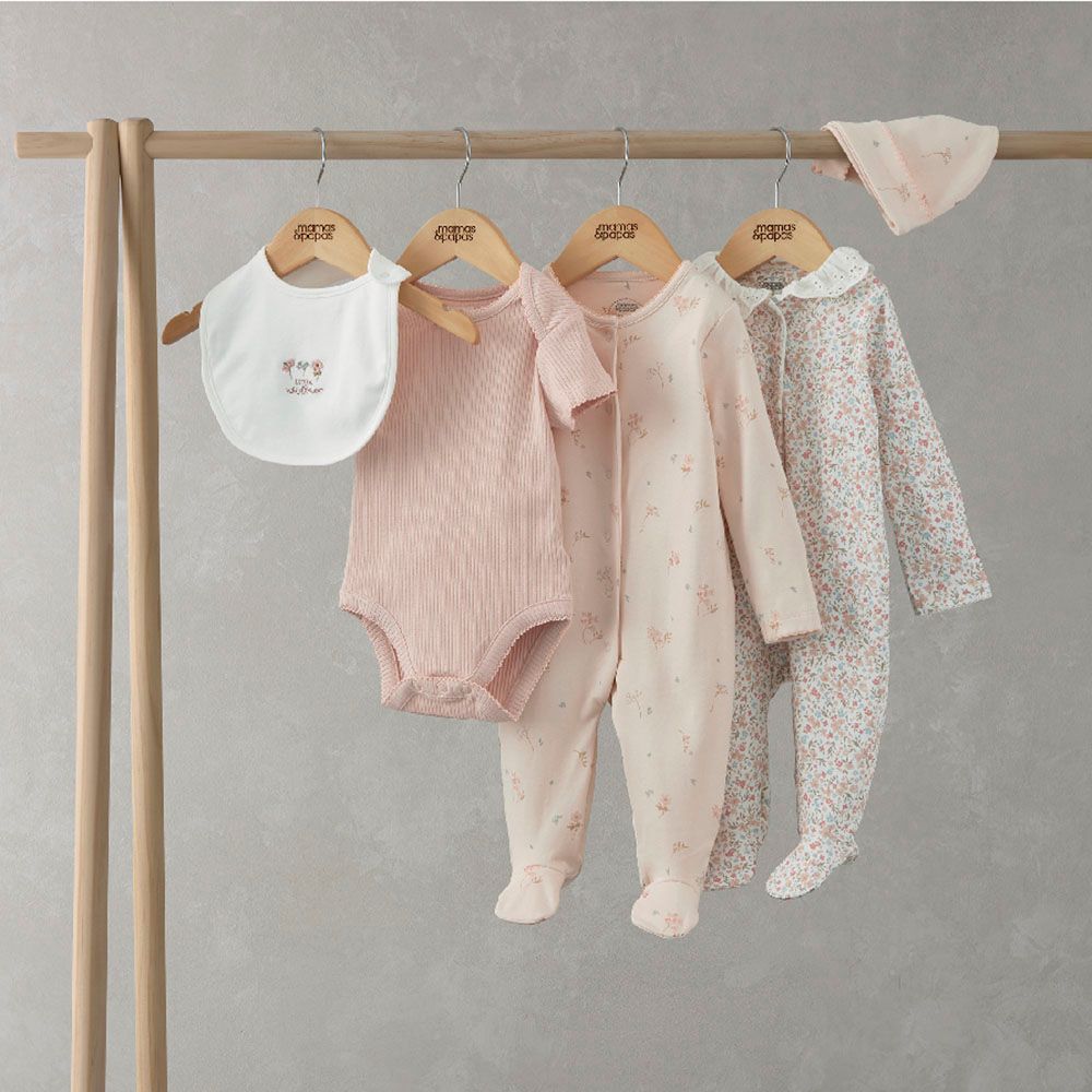 Mamas & Papas - 5pc-Set - Floral Print Newborn Clothing Set