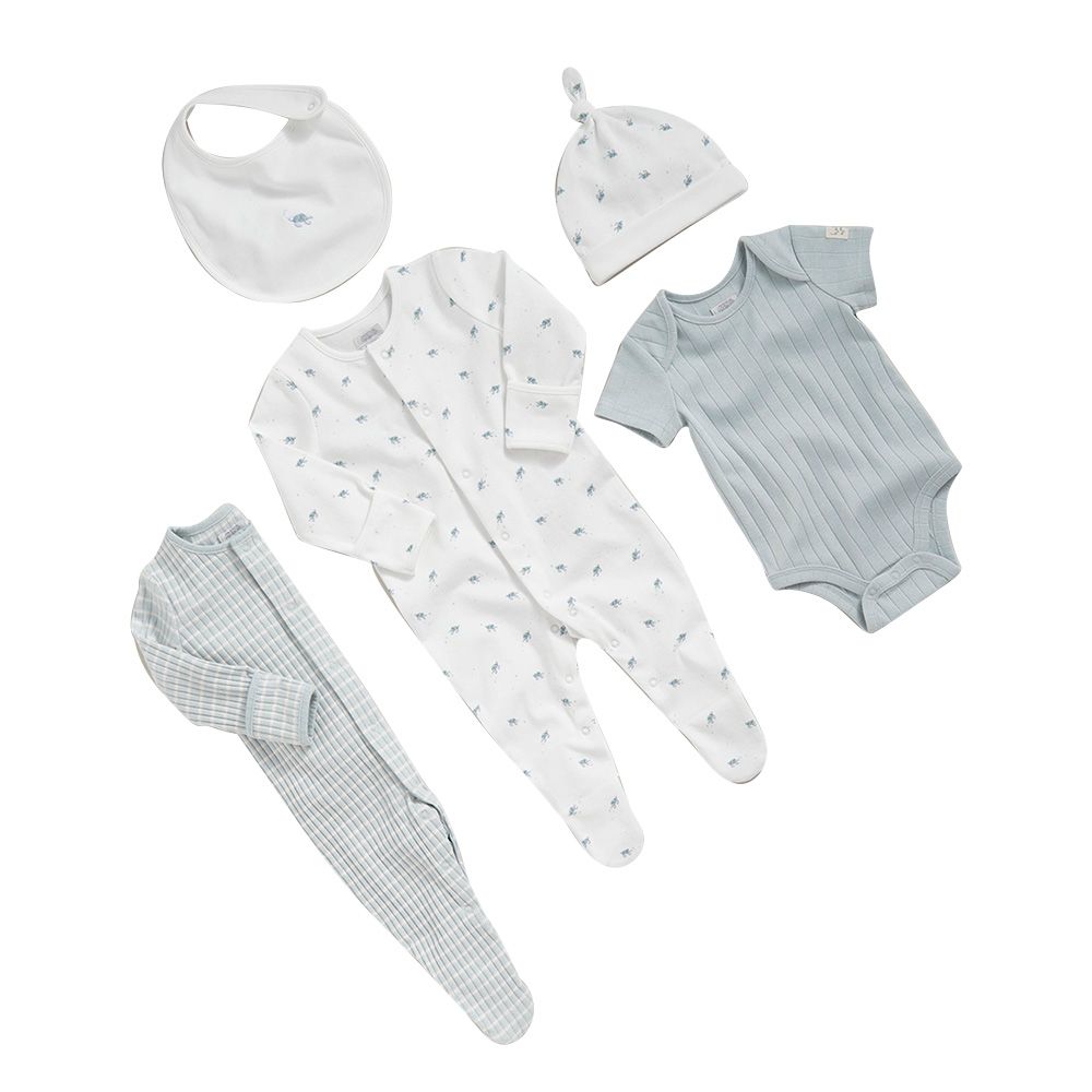 Mamas & Papas - 5pc-Set - Turtle Print Outfit Set - Green/White