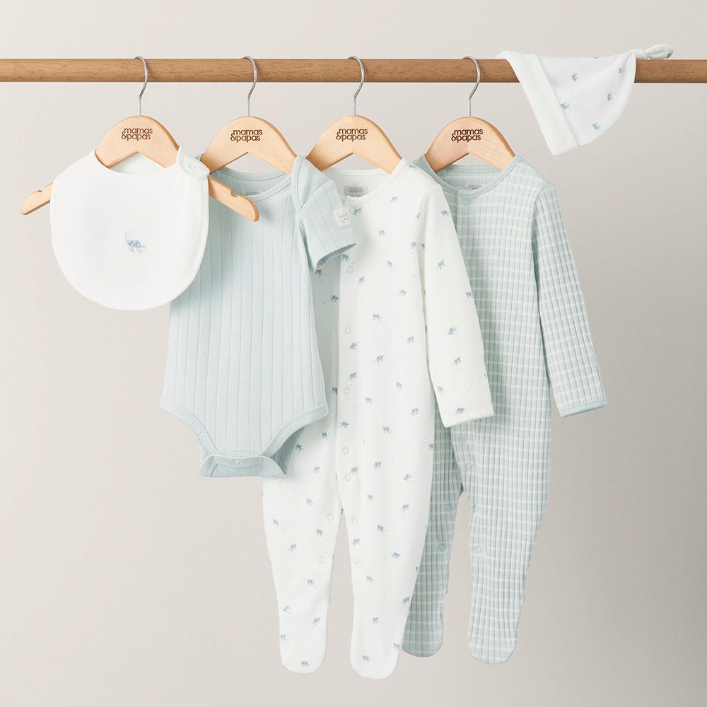 Mamas & Papas - 5pc-Set - Turtle Print Outfit Set - Green/White