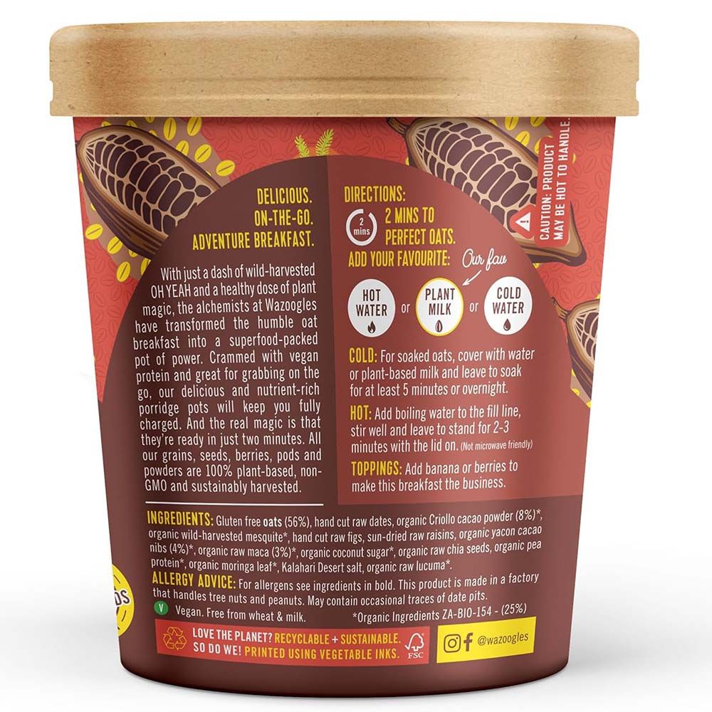 Wazoogles Superfood - Supernatural Oats - Double Chocolate Maca Pot