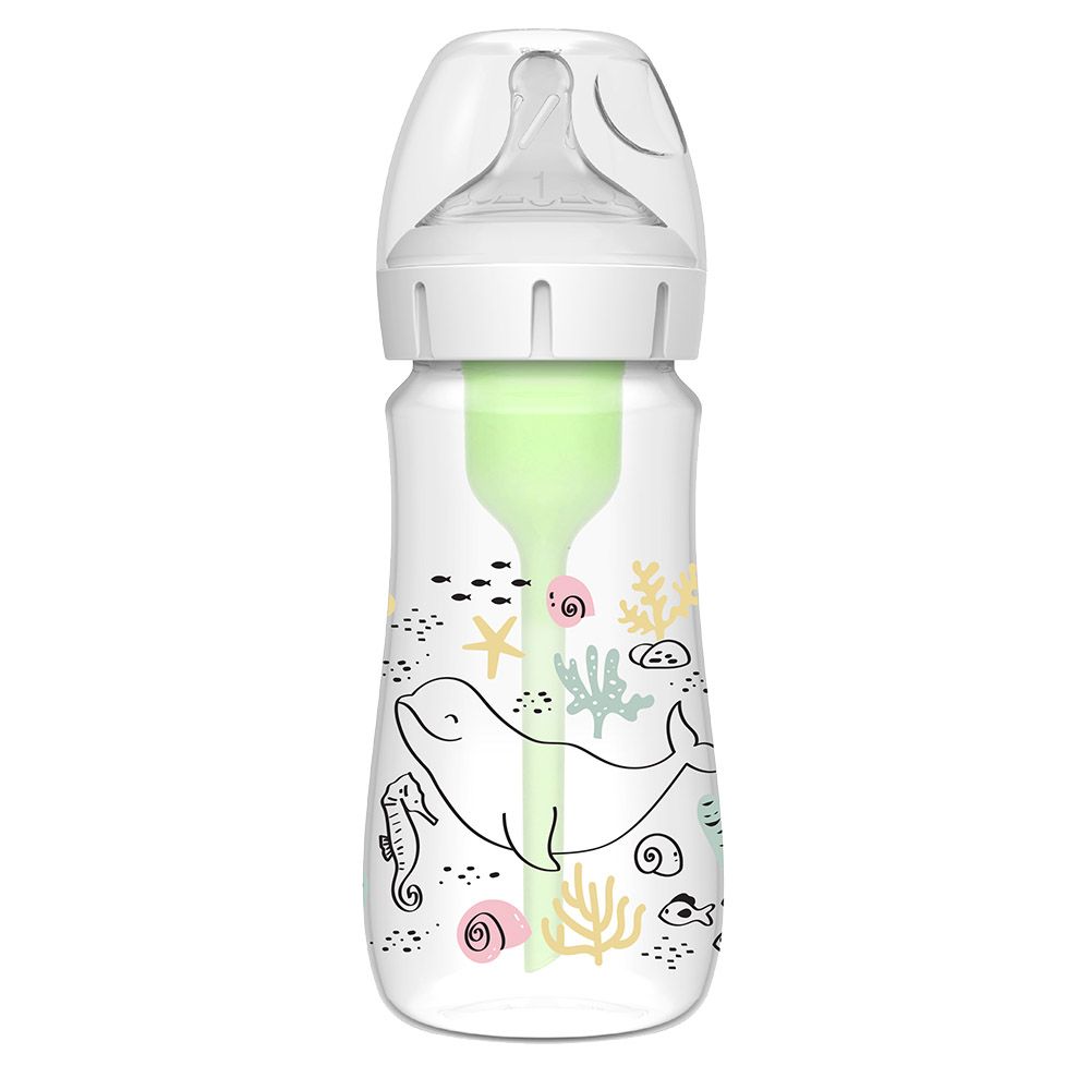 Dr. Brown's - Wide-Neck Anti-Colic Options+ Baby Bottle - Ocean Whale - 270 ml