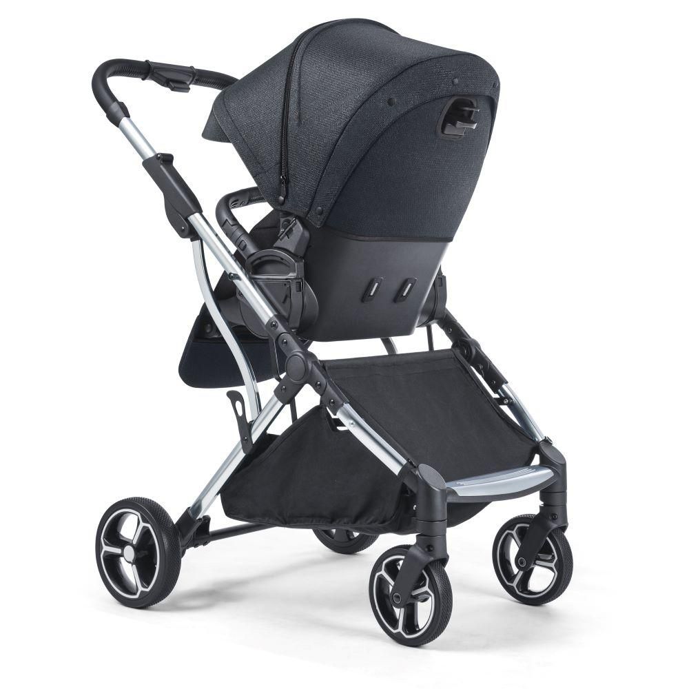 Gokke - Reversible Baby Stroller W/ Chrome Frame B08BL - Black