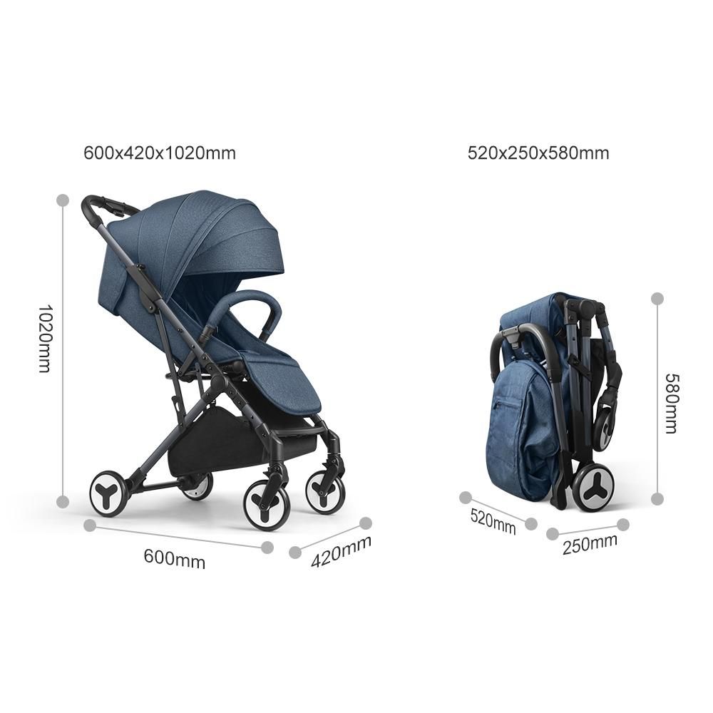 Gokke - Compact Lighweight Baby Stroller - Navy Blue