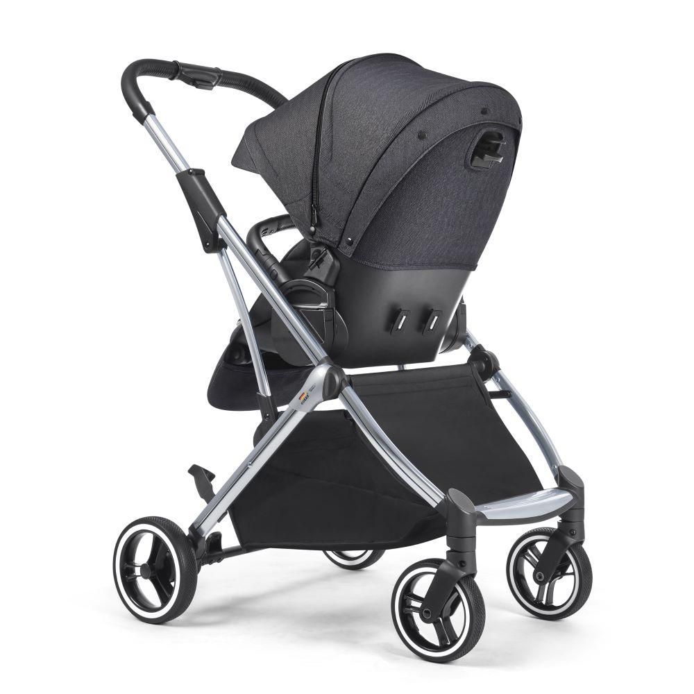 Gokke - Reversible Baby Stroller W/ Chrome Frame B108BL - Black