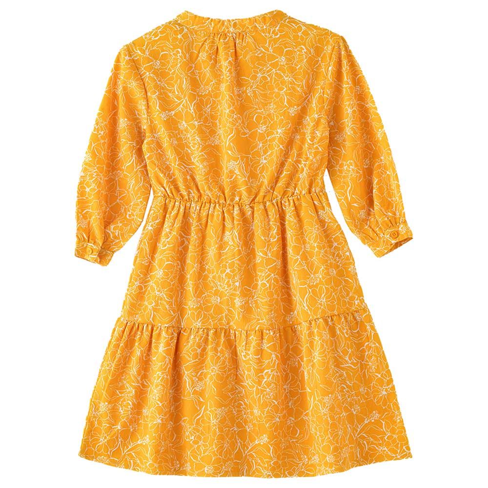 Jelliene - Girls' Summer Chic Breezy Flowy Georgette Dress - Yellow