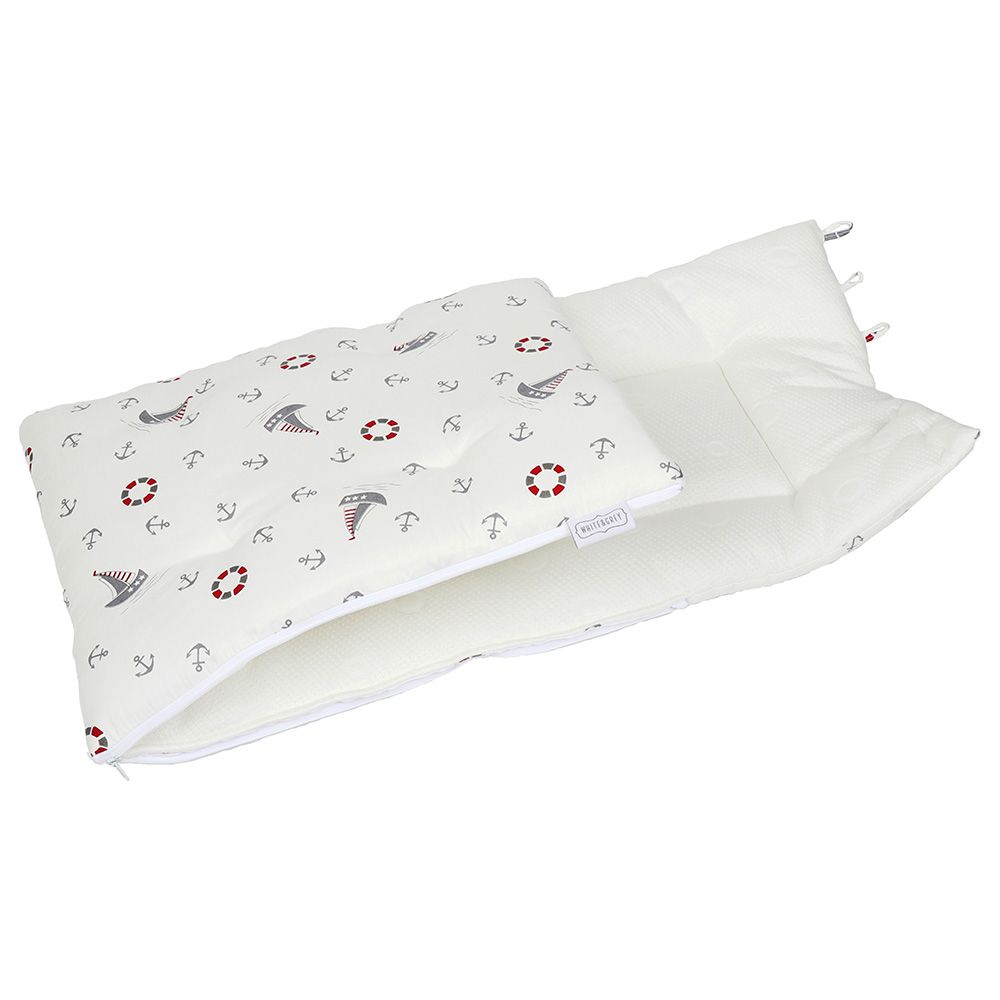 White&Grey - Baby Sleeping Bag Soft Bamboo Swaddle Nest - Boat