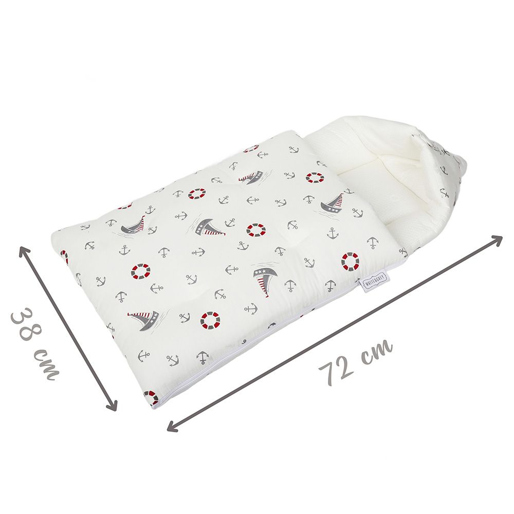 White&Grey - Baby Sleeping Bag Soft Bamboo Swaddle Nest - Boat