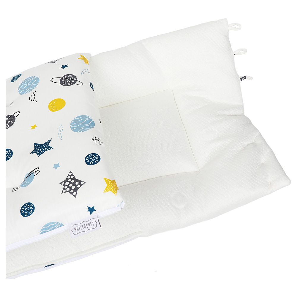 White&Grey - Baby Sleeping Bag Soft Bamboo Swaddle Nest - Planet