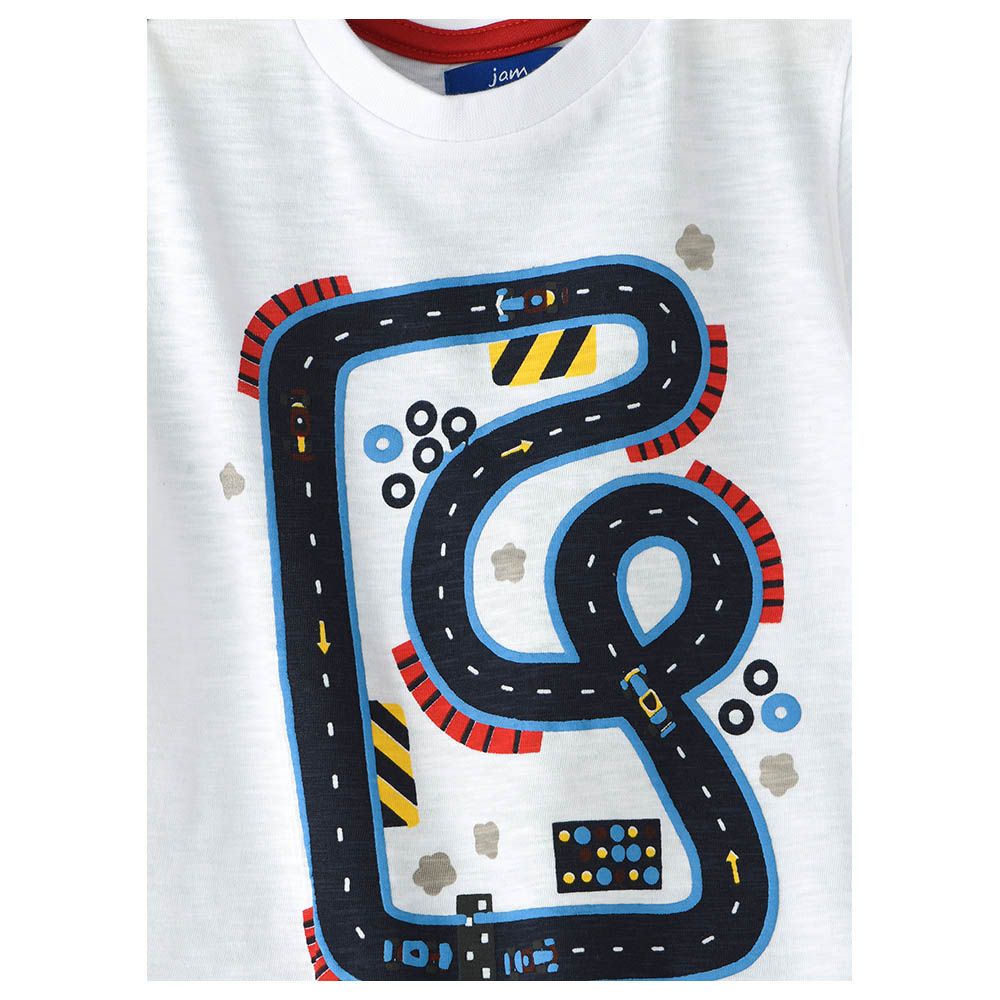 Jam - Boy's Playful Prints And Comfy Cotton Short-Sleeve Tee - White