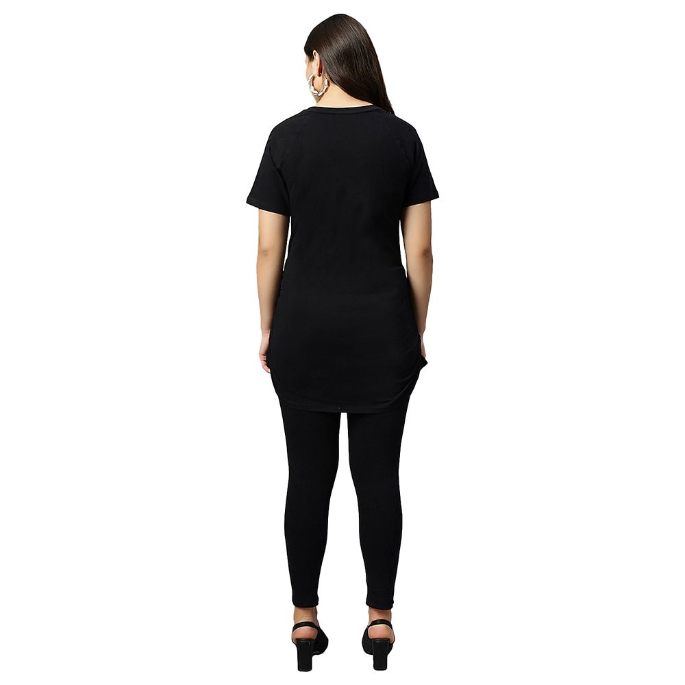 Tummy - 2pc-Set - Maternity T Shirt & Leggings - Black