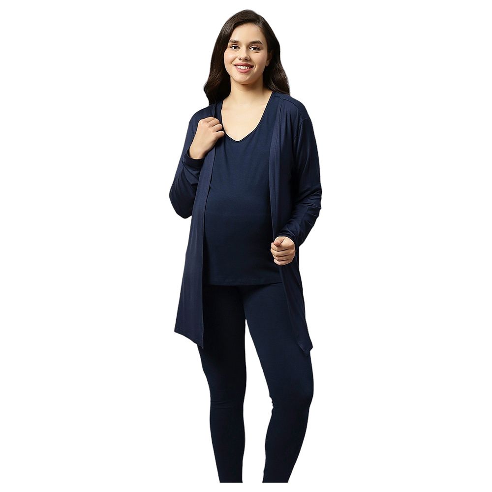 Tummy - 3pc-set - maternity Tank Top, shrug & Leggings - Black