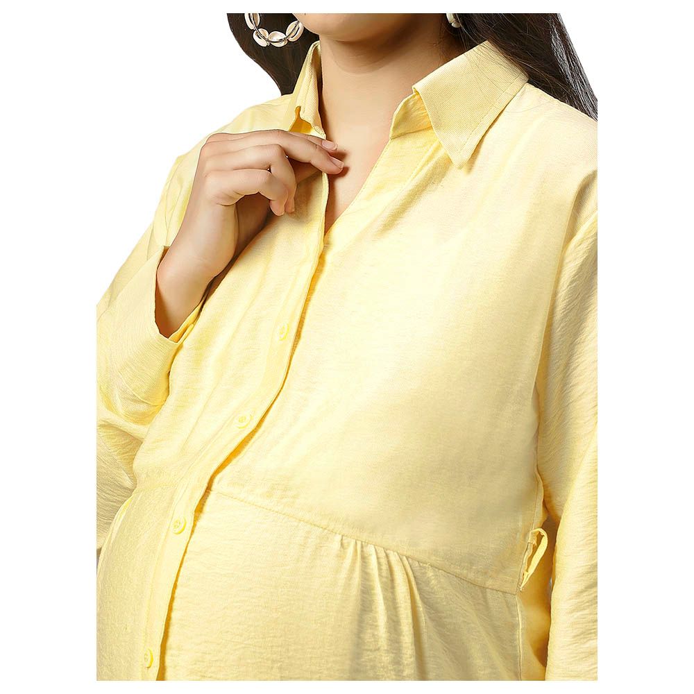 Tummy - 2pc-set - Maternity Shirt & Pants Loungewear - Yellow