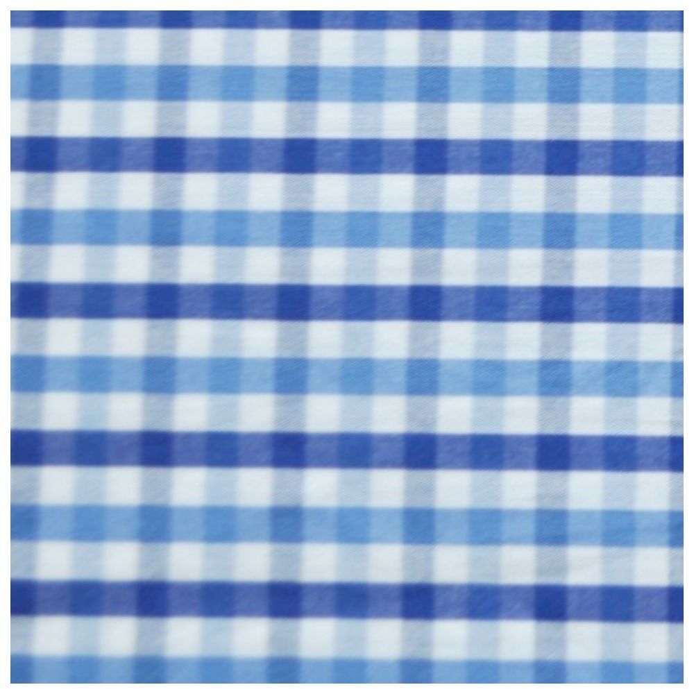 The Baby Atelier - Organic Checkered Baby Pillow Cover w/ Fillers - Blue