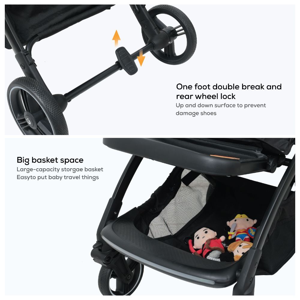 Nurtur - Aluminium Alloy Baby Stroller - Black