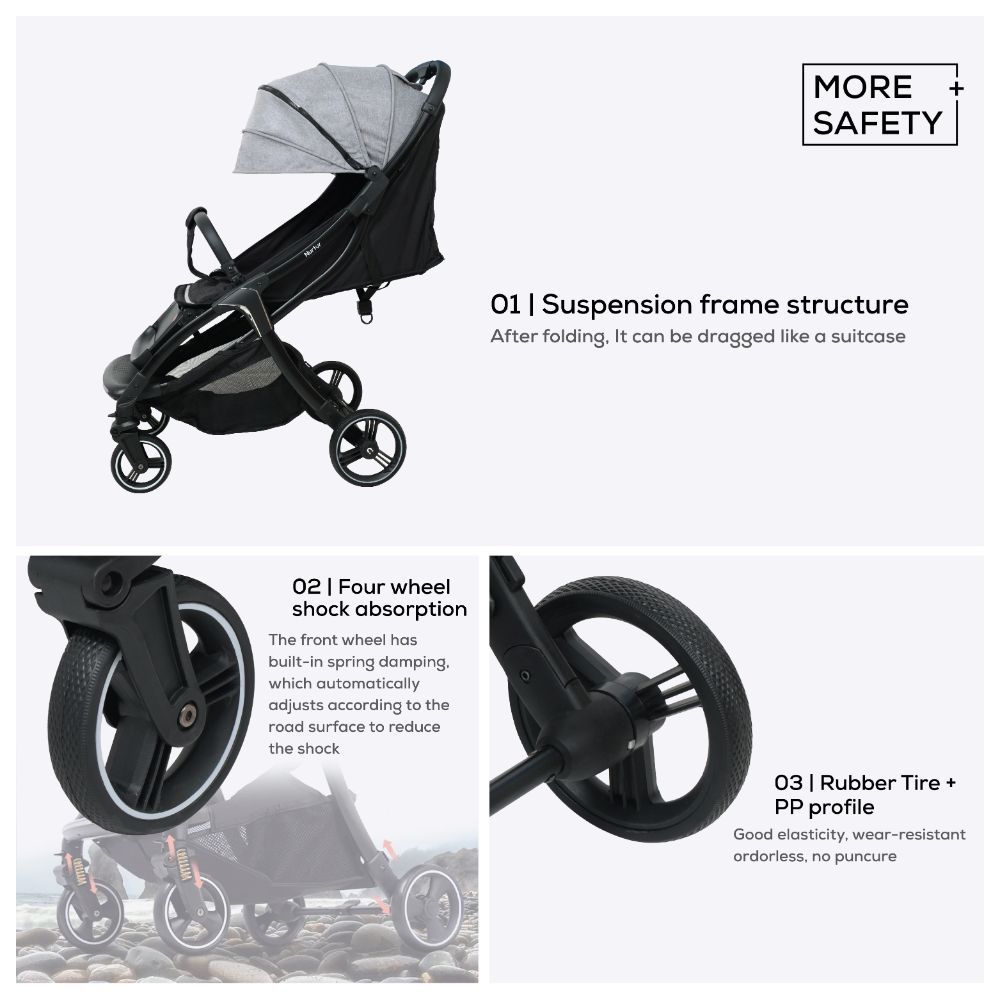 Nurtur - Aluminium Alloy Baby Stroller - Grey