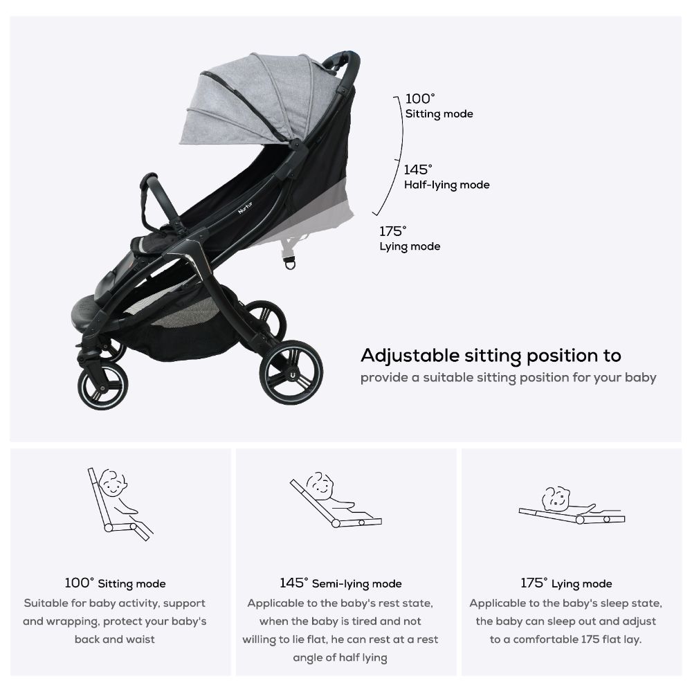 Nurtur - Aluminium Alloy Baby Stroller - Grey