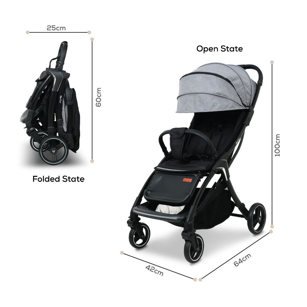 Nurtur - Aluminium Alloy Baby Stroller - Grey