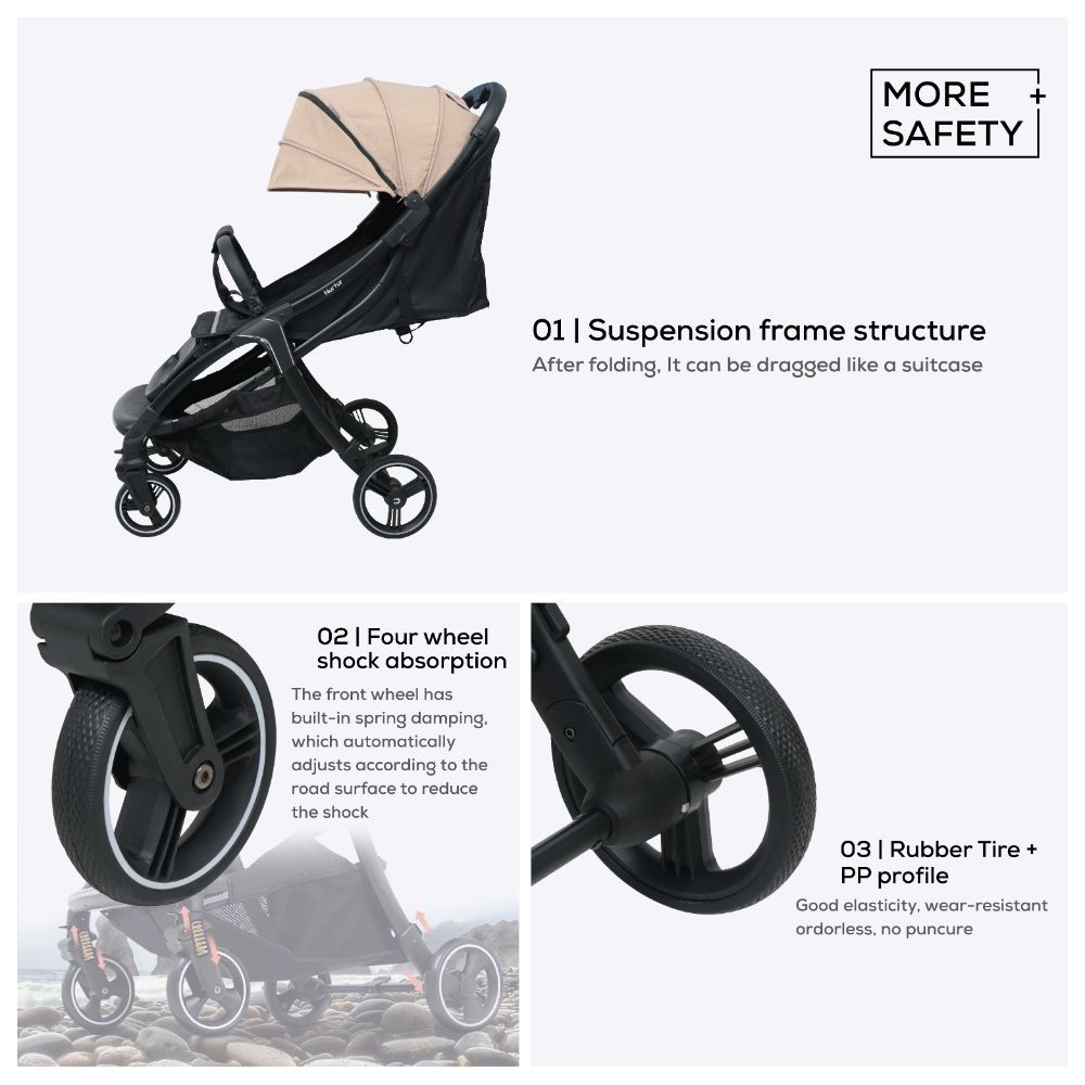 Nurtur - Aluminium Alloy Baby Stroller - Brown