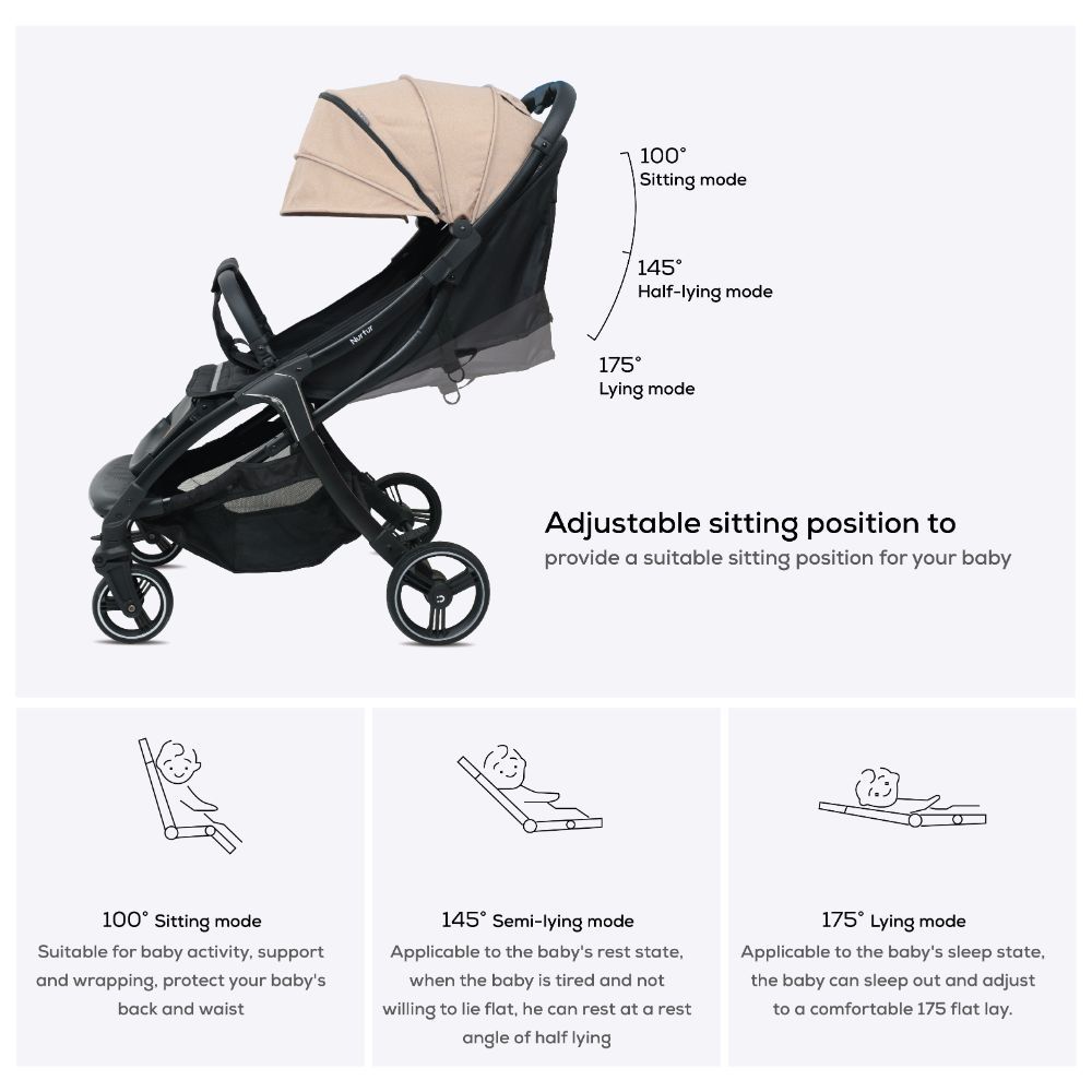 Nurtur - Aluminium Alloy Baby Stroller - Brown