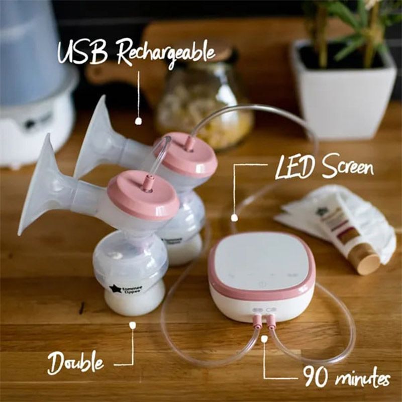 Tommee Tippee - Double Electric Breast Pump w/ 100pcs Large Breast Pads