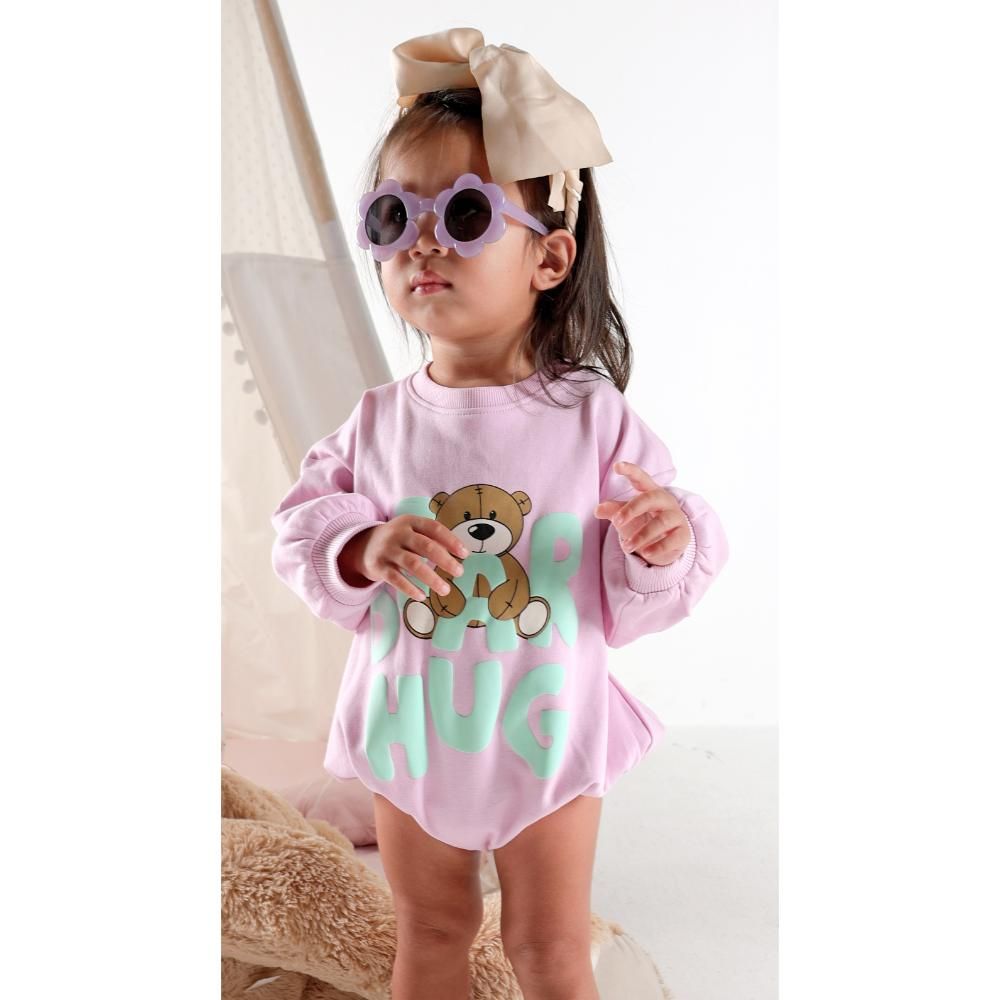 Aiko - Baby Bodysuit W/Bear Print - Pink