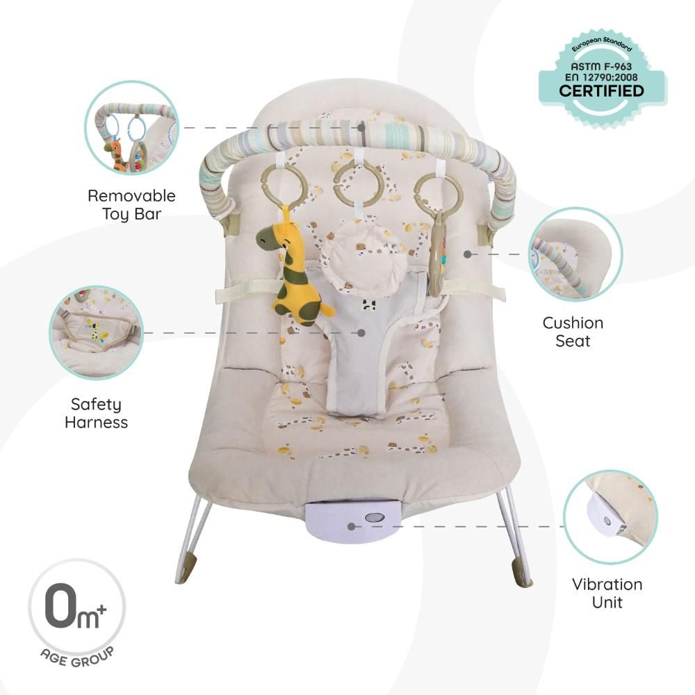 MOON - HOP-HOP Baby Bouncer With Vibration 6M+ - Grey