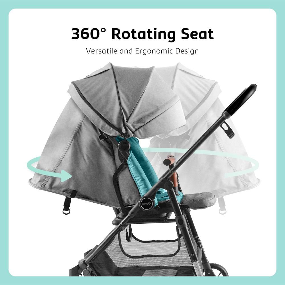 Moon - Revo 360 Degree Rotable Travel/Cabin Baby Stroller - Grey