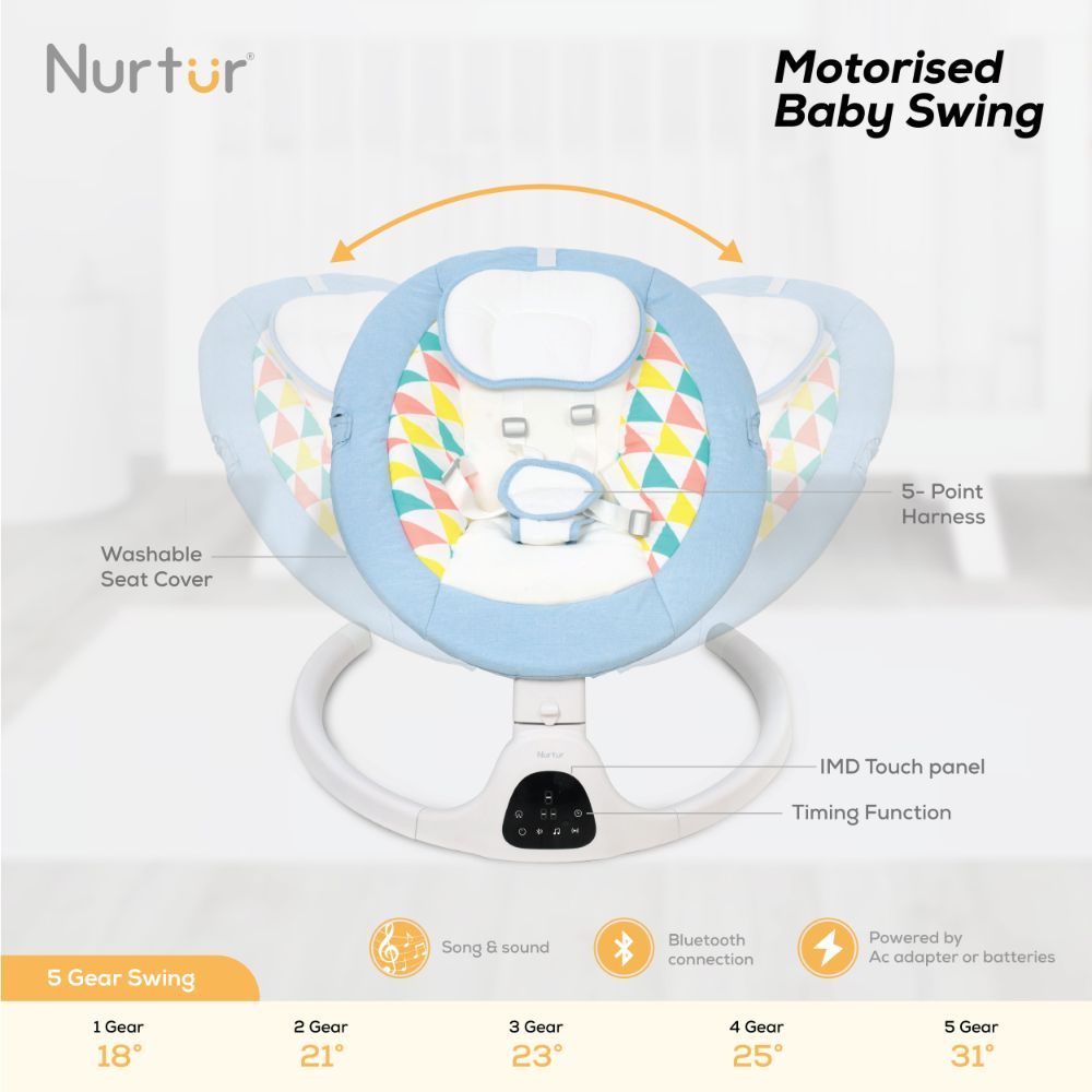 Nurtur - Automatic Baby Swing Chair - Blue