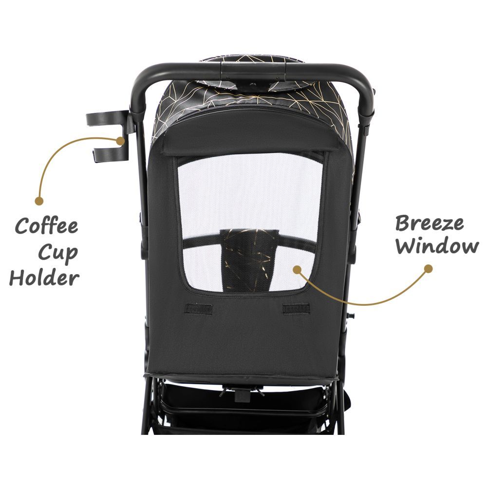 TEKNUM - TravelZen Stroller with Coffee Cup Holder - Black Gold