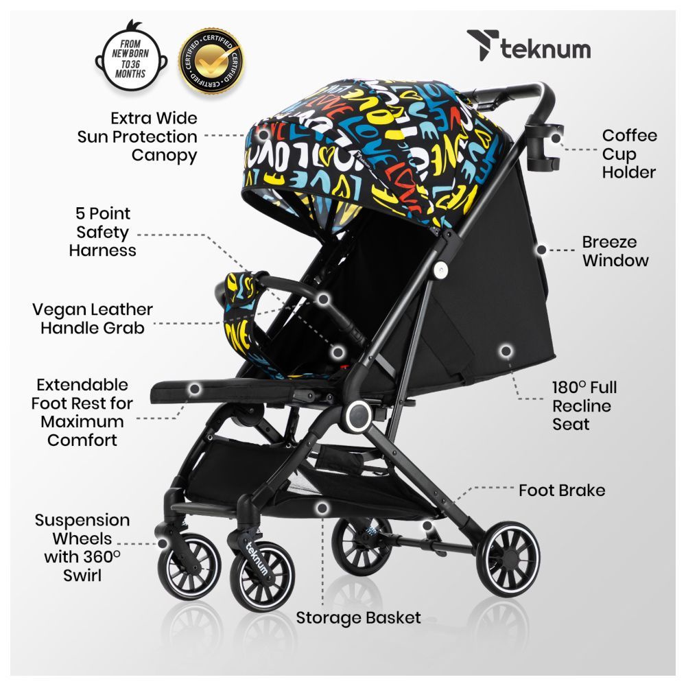 TEKNUM TravelZen Stroller with Coffee Cup Holder - Love