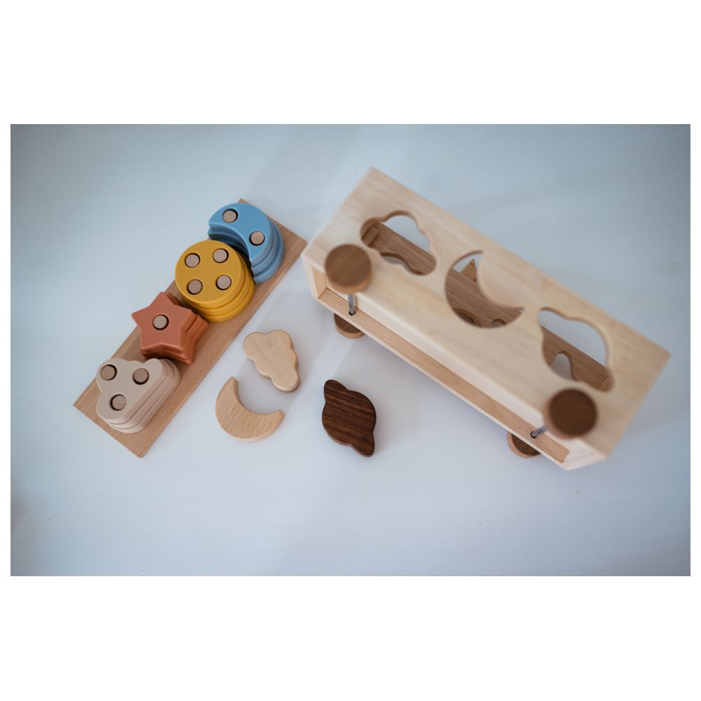 The Rolling Cart - Multifunctional Wooden Pairing Puzzle