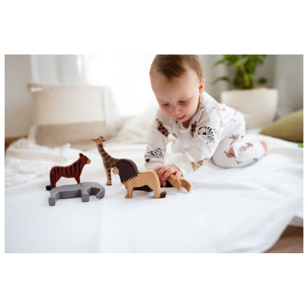 Birch and Bug - Wooden Wild Animals Set - 6pcs