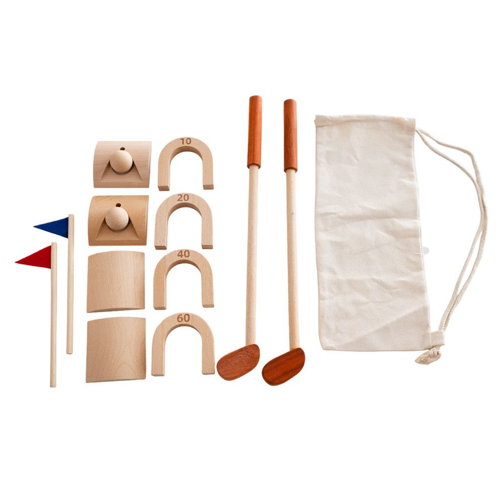 The Rolling Cart - Wooden Golf Set - 13pcs