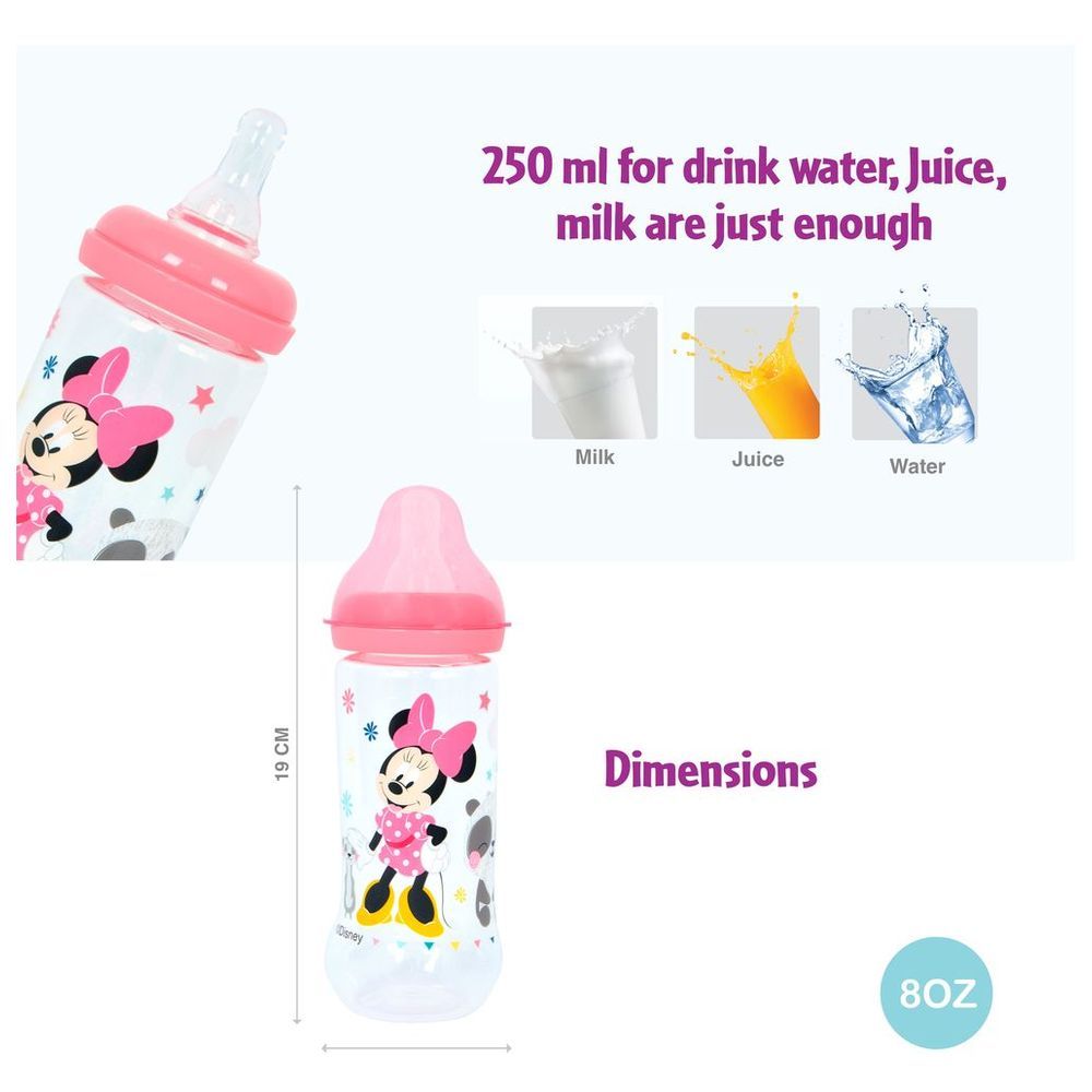 Disney - Minnie Mouse Baby Feeding Regular Neck Bottle - 250 ml