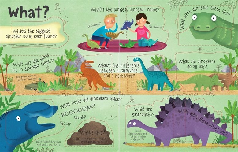 كتب أسبورن-  كتاب "Lift the Flap Questions and Answers about Dinosaurs"  