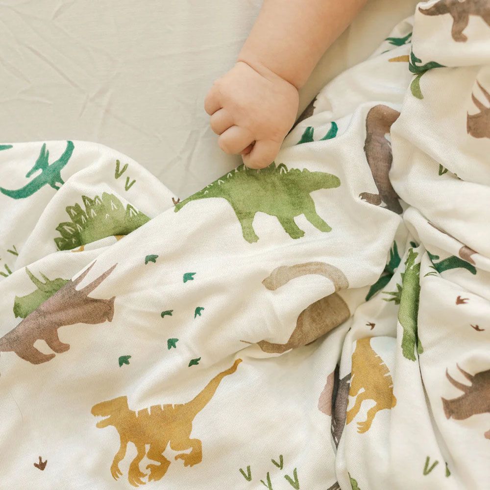 Little Unicorn - Stretch Knit Swaddle - Dino Pals - 2pcs