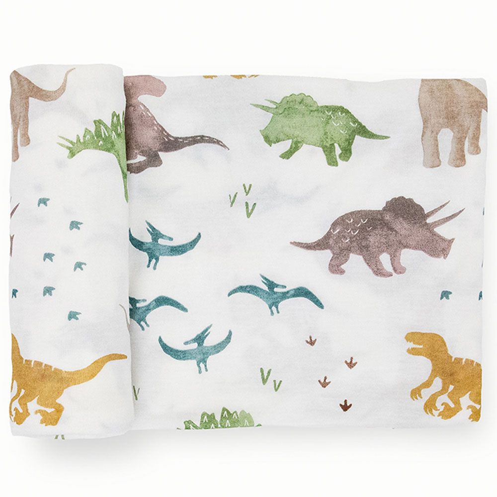 Little Unicorn - Stretch Knit Swaddle - Dino Pals - 2pcs