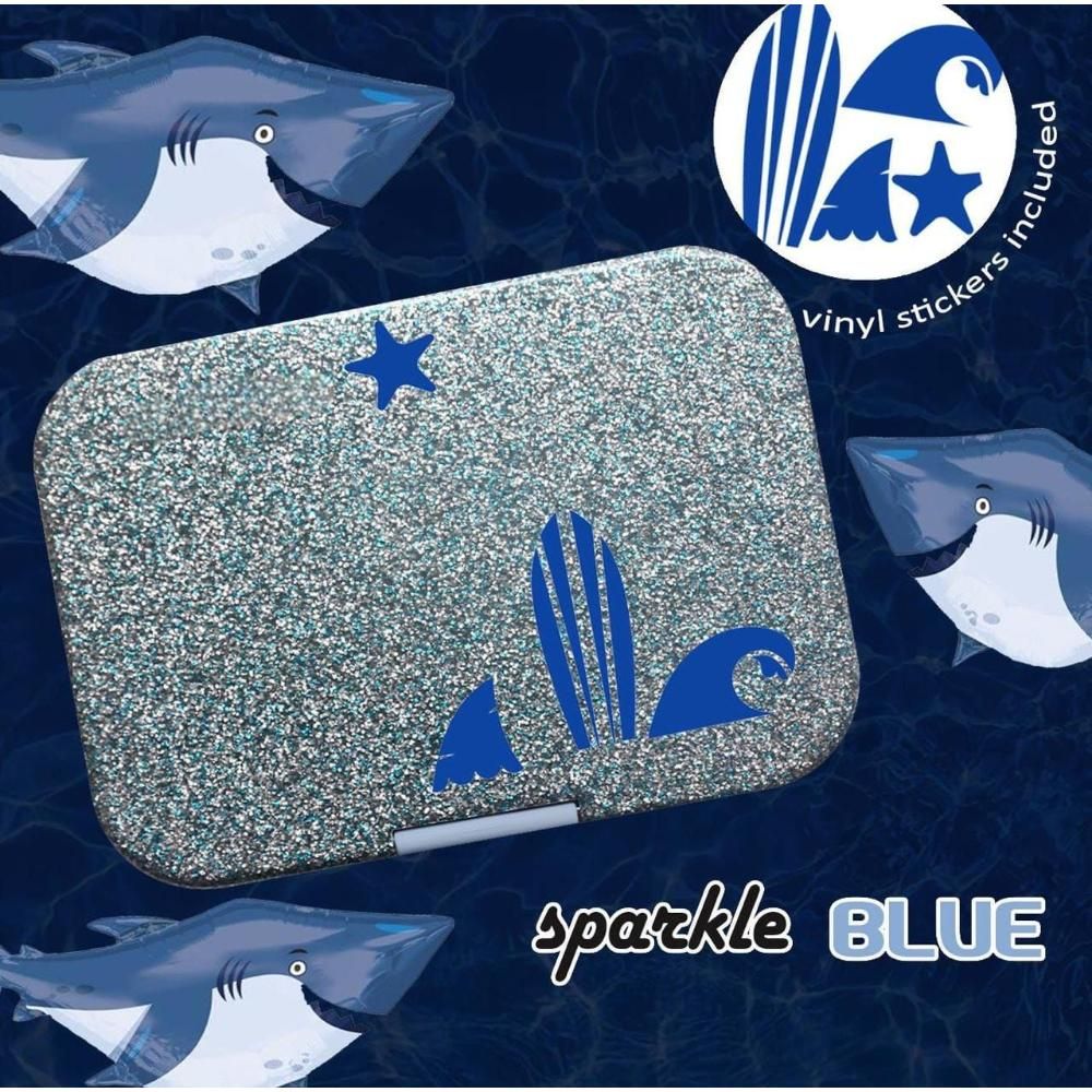 Munchbox - Mega 4 Compartments Sparkle Blue Lunchbox - Artwork Tray