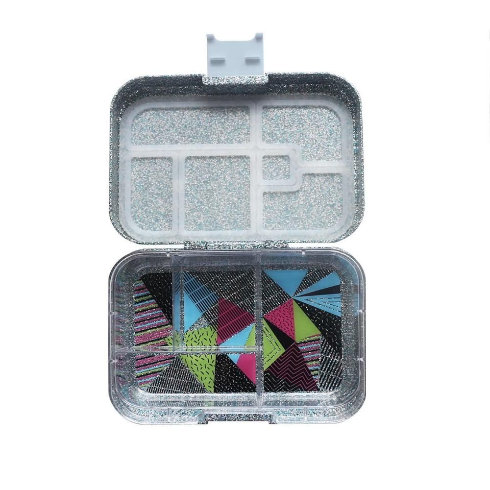 Munchbox - Mega 4 Compartments Sparkle Blue Lunchbox - Artwork Tray